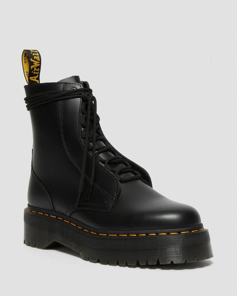 Dr Martens Jarrick Smooth Leren Platform Laarzen Heren Zwart | NL 249BEX